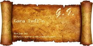 Gara Iván névjegykártya